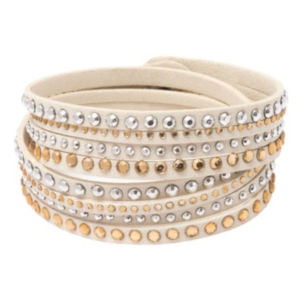 yellow-austrian-crystal-faux suede wrap bracelet